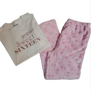 Pink and White Sweet Sixteen Pajama Set